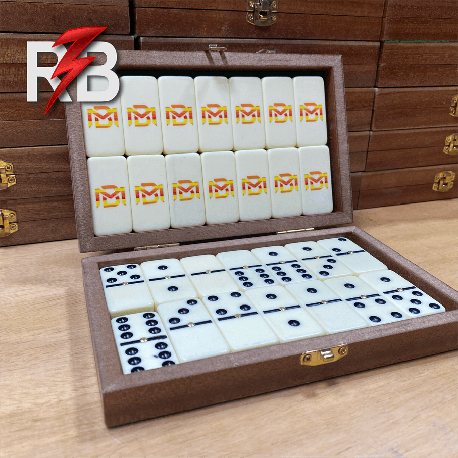 Improve Your Company's Image with Personalized Domino Sets Featuring Full-Color Printing and Laser-Engraved Boxes redboltlaser.com
