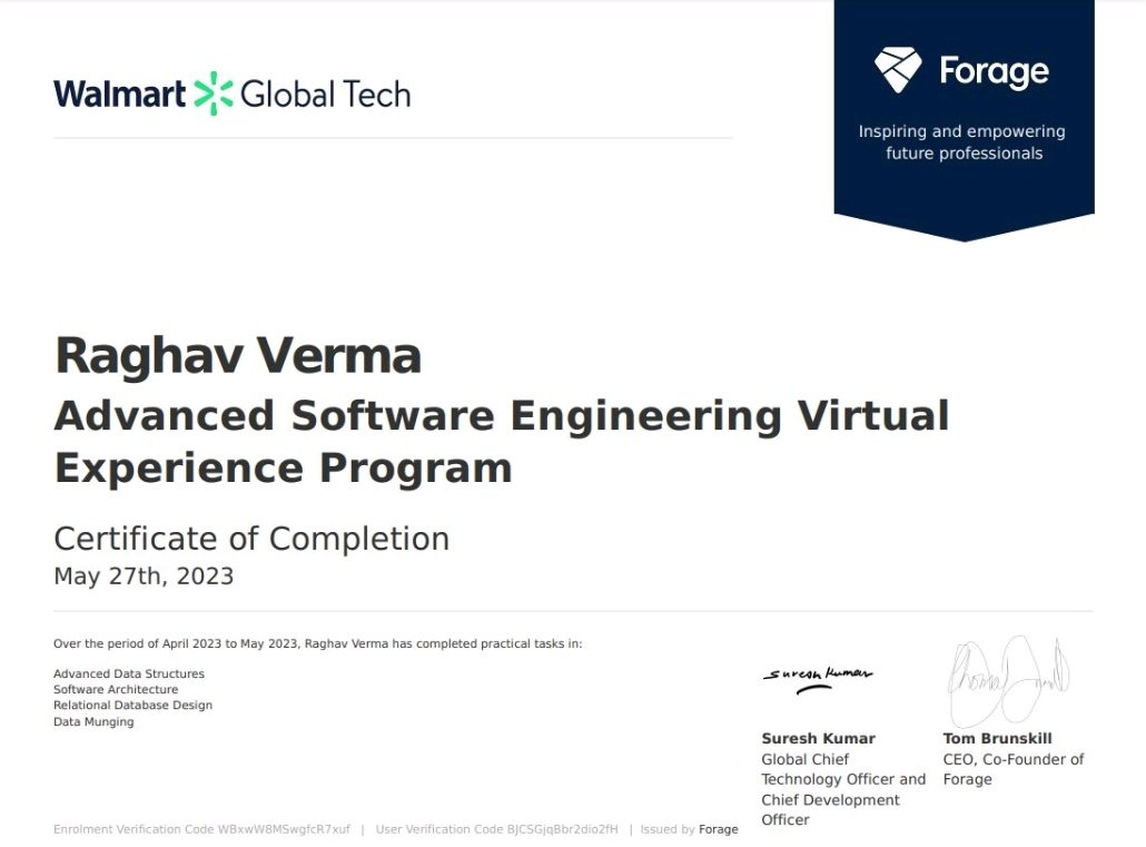 RVerma_21's tweet image. Virtual Experience Program at #walmartglobaltech by #forage

I completed the Walmart Virtual Experience Program. This immersive experience that gave me the opportunity to learn about different aspects of Walmart&apos;s Global Tech.