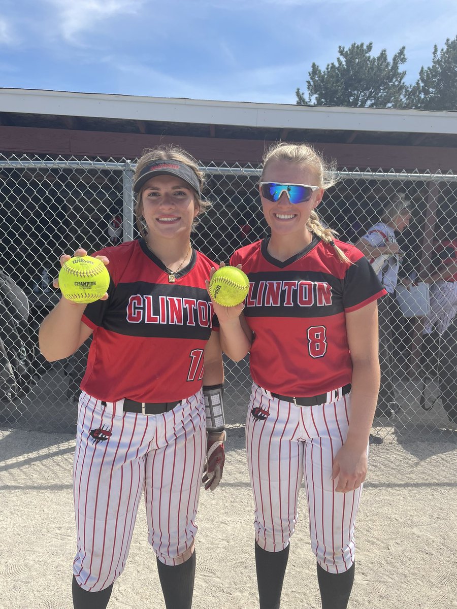 2 more to our bomb squad! And meet <a href="/BrennaBroman29/">Brenna Broman</a> as she made her debut today! #4 for <a href="/OrmsbyAva/">Ava Ormsby</a> !! 
Clinton went 2-1 on the day at Reese Invitational.