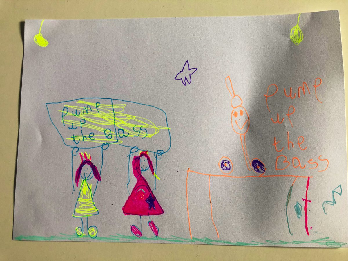DonalWithAFada's tweet photo. @DecPierce - here’s a drawing my daughter Tara drew of you at last year’s Kaleidoscope (found it earlier during a clean up of the gaf)! 

Thanks again! 

#blockrockinbeats @BRBeatsOfficial https://t.co/Bfo62yeEtI