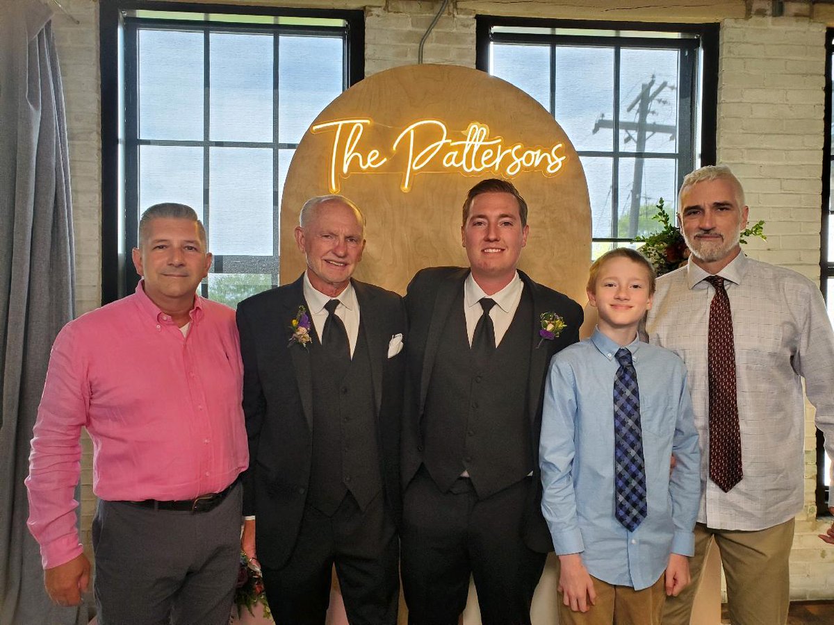 maestro50323's tweet photo. The Patterson men at Tyler's wedding. https://t.co/acKLqV9isb