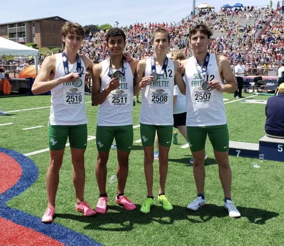 Congratulations to the 4x800 relay team of Roman Galioto, Alaa-Eddine Guetari, Tim Danzinger, and Jake Borgesi for taking 2nd place at the PIAA AAA Championship!  Great job boys!  #SFLionPride