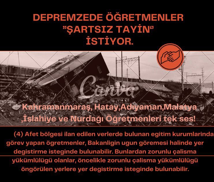 MebDepremeTayinHaktır
<a href="/RTErdogan/">Recep Tayyip Erdoğan</a> <a href="/kilicdarogluk/">Kemal Kılıçdaroğlu</a> <a href="/ekrem_imamoglu/">Ekrem İmamoğlu</a> <a href="/mansuryavas06/">Mansur Yavaş</a> <a href="/turkegitimsen/">Türk Eğitim Sen</a> <a href="/EgitimBirSen/">Eğitim-Bir-Sen</a> <a href="/TRogretmen/">Öğretmen TR 🇹🇷</a>