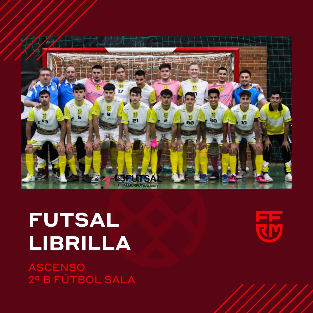 ffrm_es's tweet photo. 🥳🔝 | ¡@FutsalLibrilla asciende a Segunda División B de fútbol sala 👏!

✅ El conjunto de Librilla se ha impuesto al Blanca FS en la final del #PlayOffAscenso.

- Partido 1 👉 5-3 / 📍 Librilla
- Partido 2 👉 3-4 / 📍 Blanca

🗣️ ¡ENHORABUENA! ¡A celebrarlo 🫂! https://t.co/v44xZNrNAN