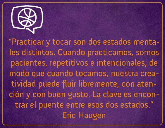 Esta frase es sobre guitarra, cambia practicar por entrenar y tocar por jugar (por cierto...en inglés se dice igual) y es perfectamente aplicable al baloncesto.
