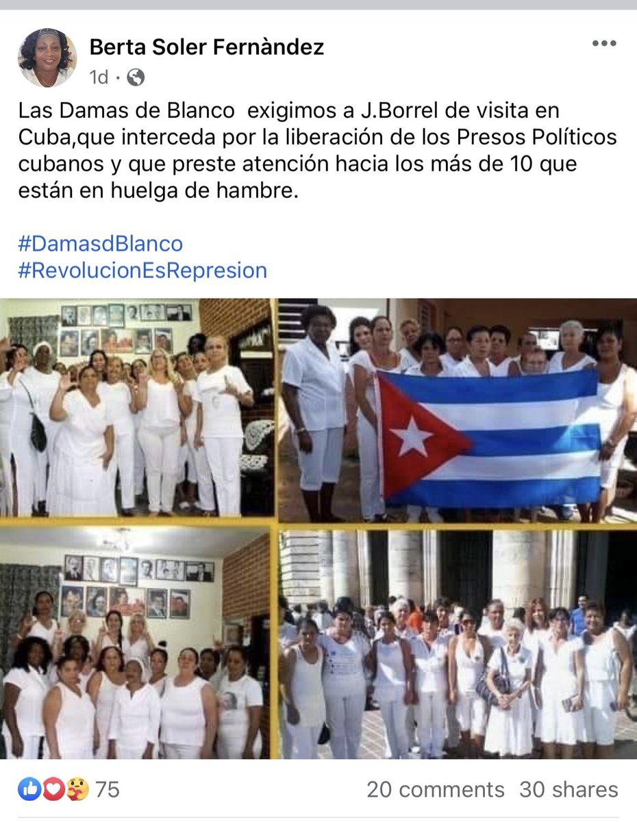 norges14's tweet photo. 1) @bertasolerf, líder de @DamasdBlanco, y @cocofarinas, líder de @fantuporcuba, hicieron estas peticiones a @JosepBorrellF: https://t.co/ngDBBbvRVG