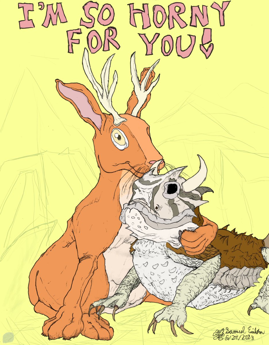 Fireouch's tweet photo. "I'm So Horny For You!"

#horny #horned #antlers #hornytoad #hornedlizard #jackalope #desertanimals #cute #animalfriends #love https://t.co/lJxaqGlzIH