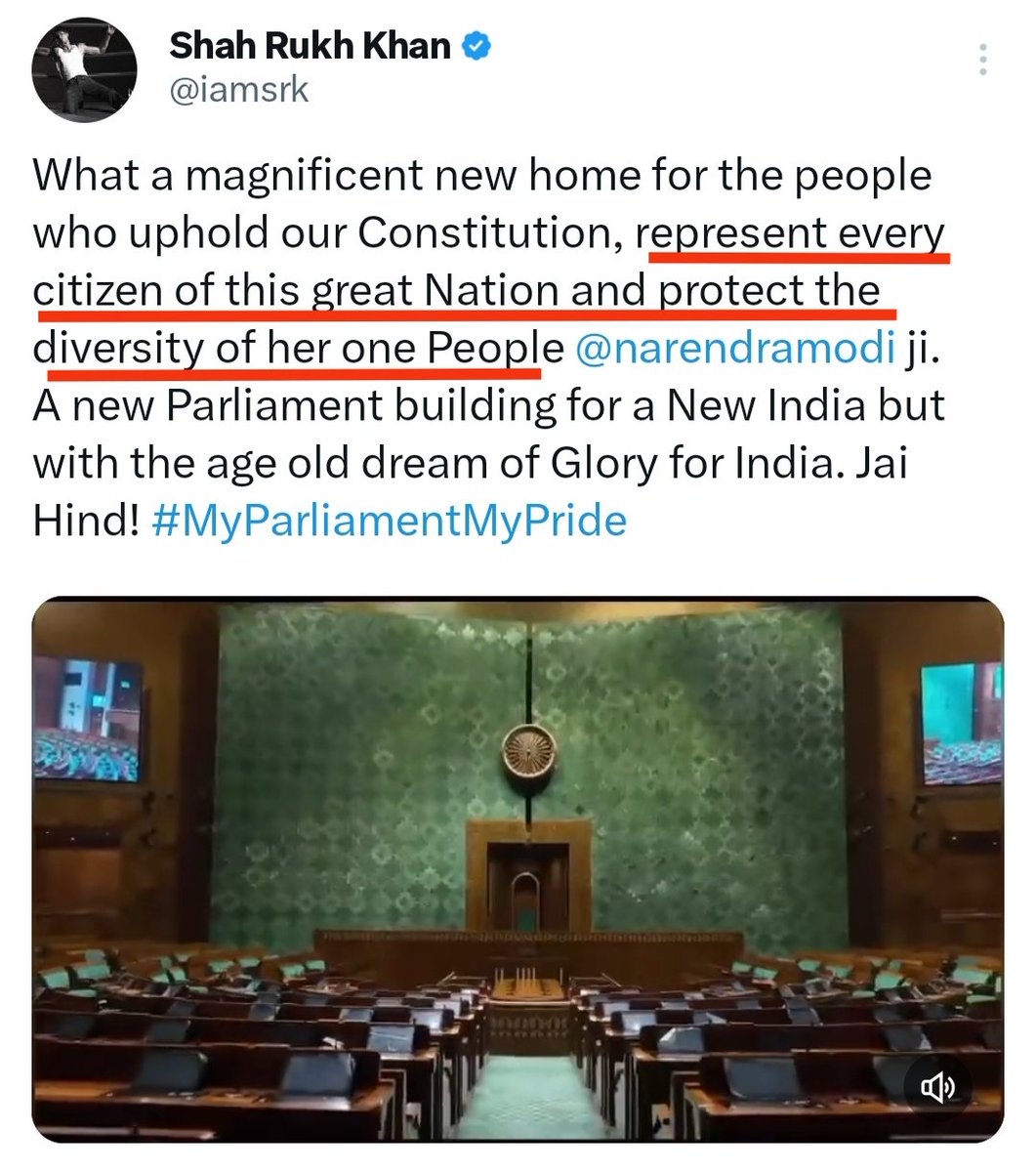 No @iamsrk this isn't my parliament nor pride as majoritarian supremacism is written all over in its consecration. Your grandfather was Subhas C Bose's fellow traveller in his arduous overseas journey. My grandfather shared prison space with Bose. But my spine isn't brittle yet.