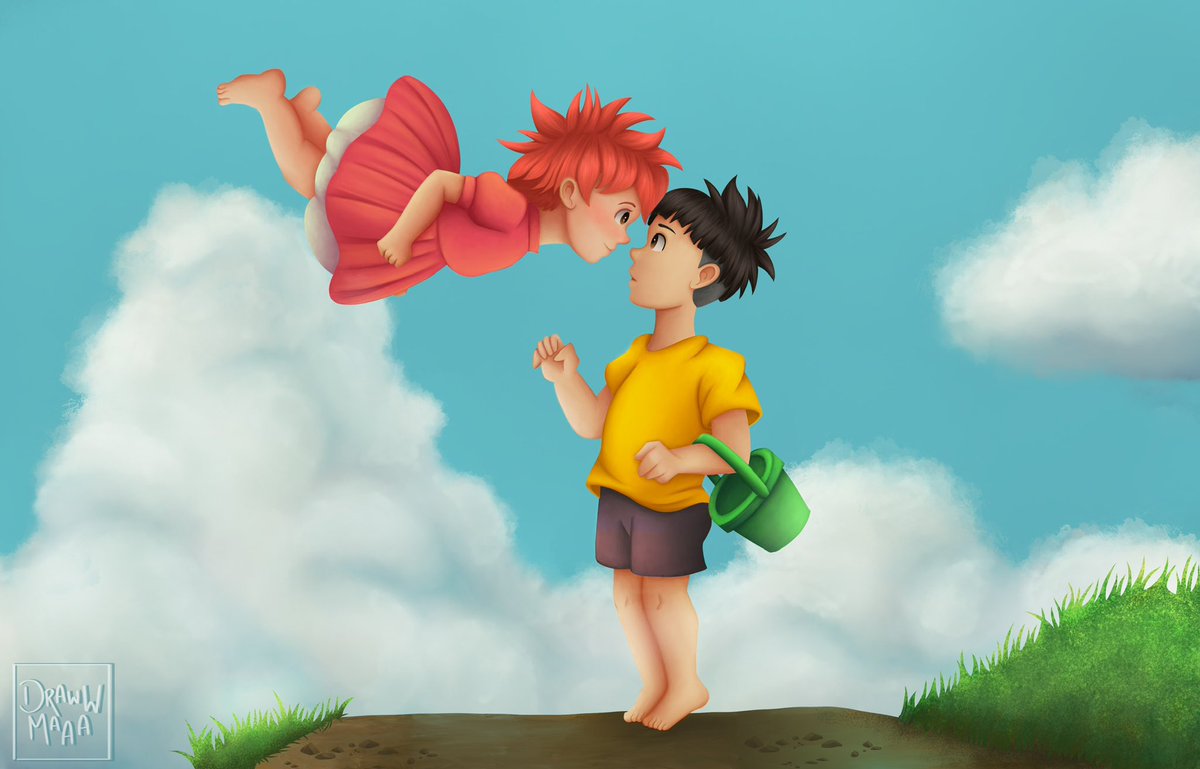 Ponyo and Soske ✨ #ghibliredraw #ghibli #fanart #arttwt #procreateart #digitalart