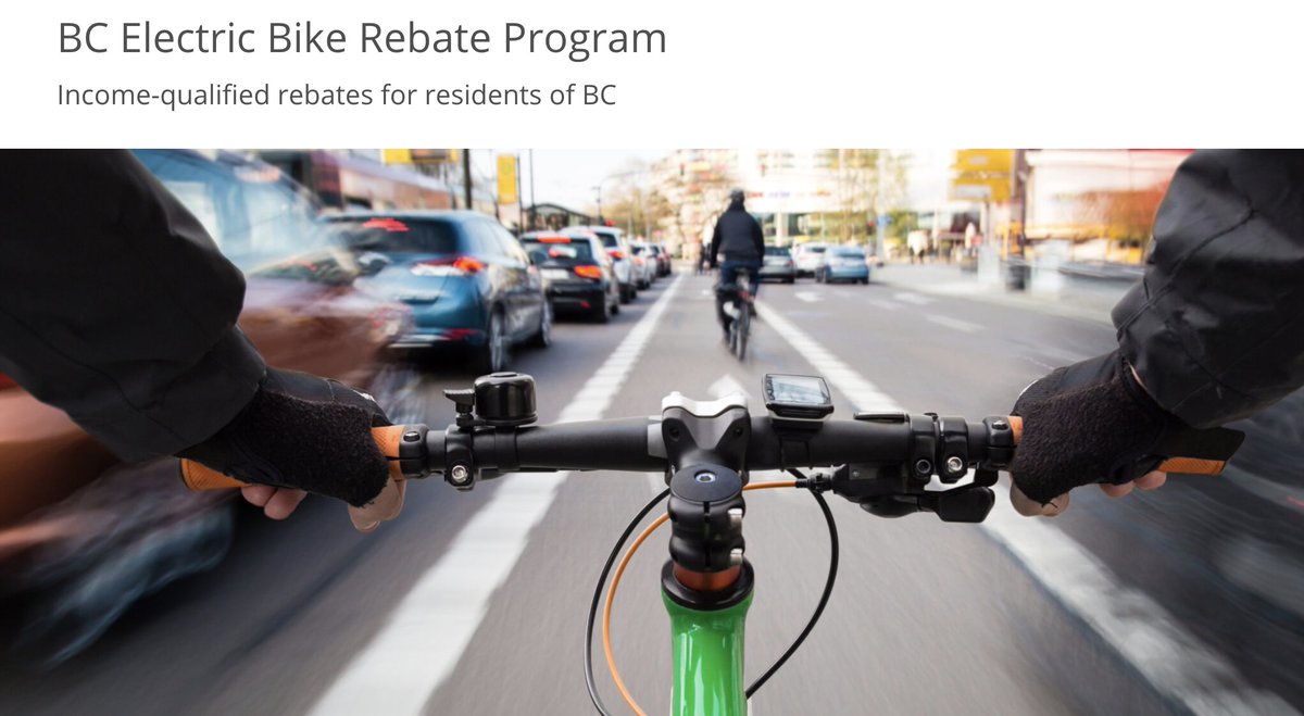 DavidZipper's tweet photo. British Columbia is now the latest jurisdiction to offer e-bike rebates.

As of today, residents can claim a voucher for a rebate of $350 CAD; low-income residents can get $1,400 CAD.

https://t.co/TZxJoeJkj6 https://t.co/BfHfUoxoTG