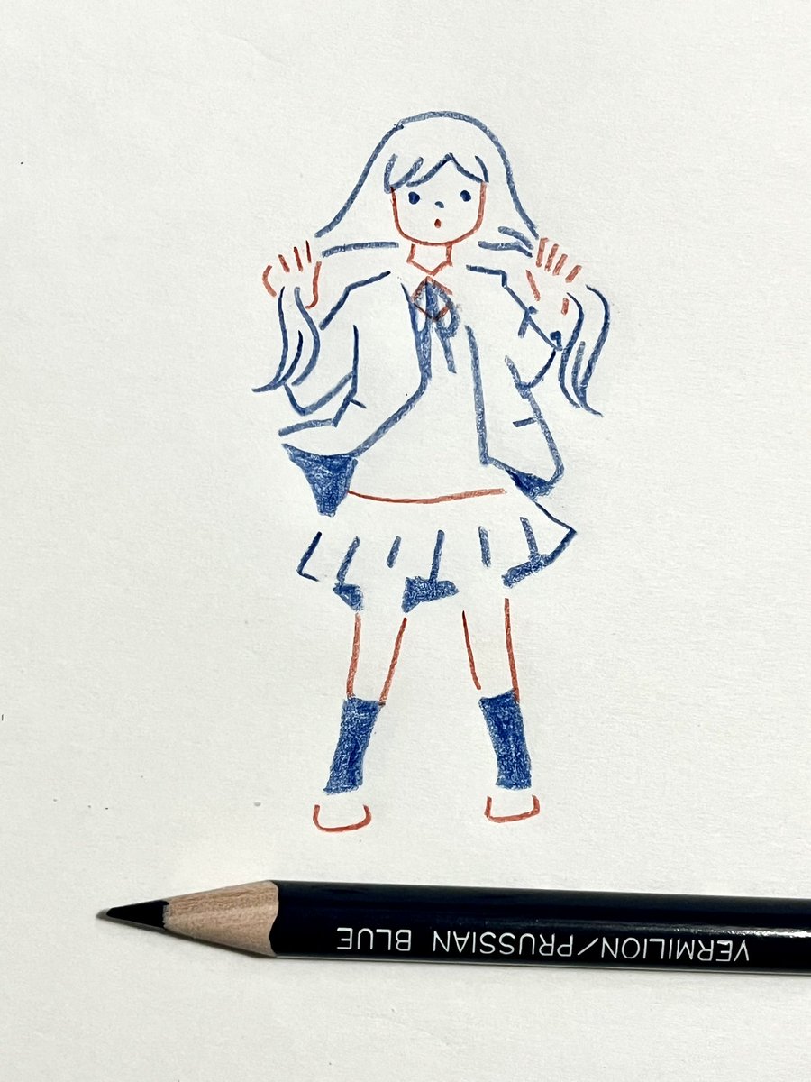 「 赤青鉛筆で描いています」|ryukuのイラスト