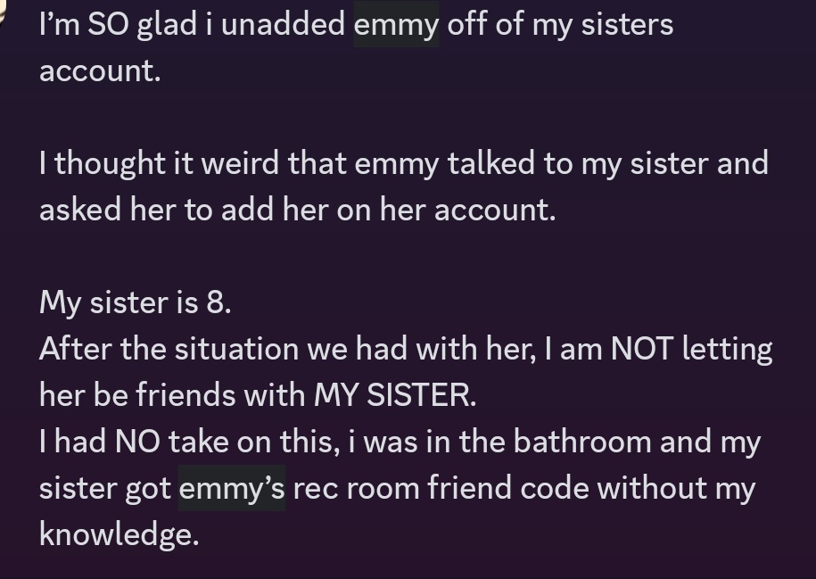 ProbSpook's tweet photo. Hey, there's a user that goes by Emmyzoom90, and she is legit crazy. She is a manipulator and a gasligher  
She's highly inappropriate around children, and I suggest you check my doc out
https://t.co/AJ5MUNeFdE https://t.co/NTksJ49aIJ