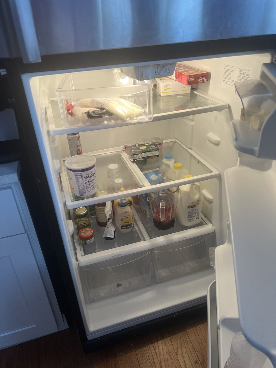 @RepMcGovern I’m a single mom on food stamps and this is my fridge today, I don’t get them again until June 10th. This is life on snap and I have a job too. Rep. McGovern is correct no one on snap is laying on the couch eating steak dinners. With republicans cruelty is the objective full stop