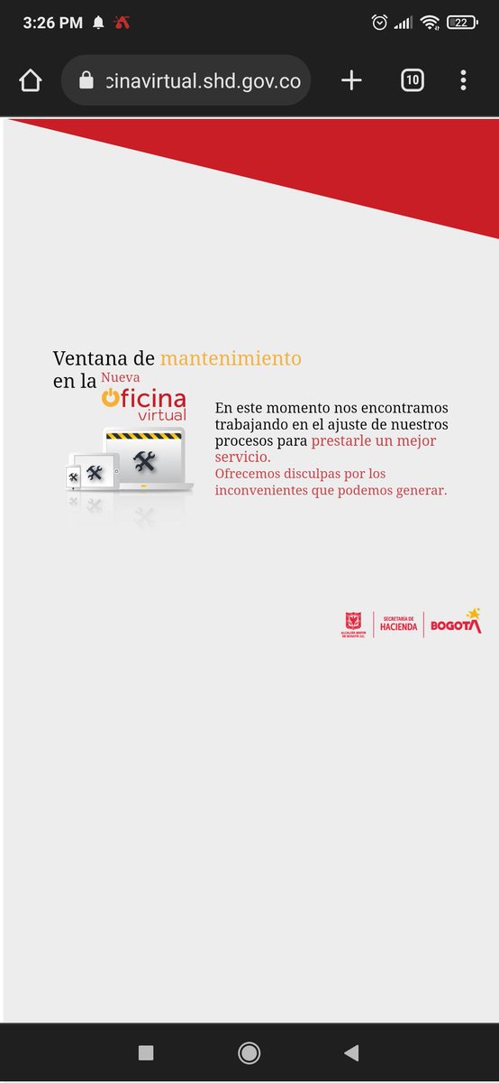 Loveanhell's tweet photo. @HaciendaBogota Llevo varios días intentando ingresar y no carga en ningun dispositivo, https://t.co/PNCCo4tvuR