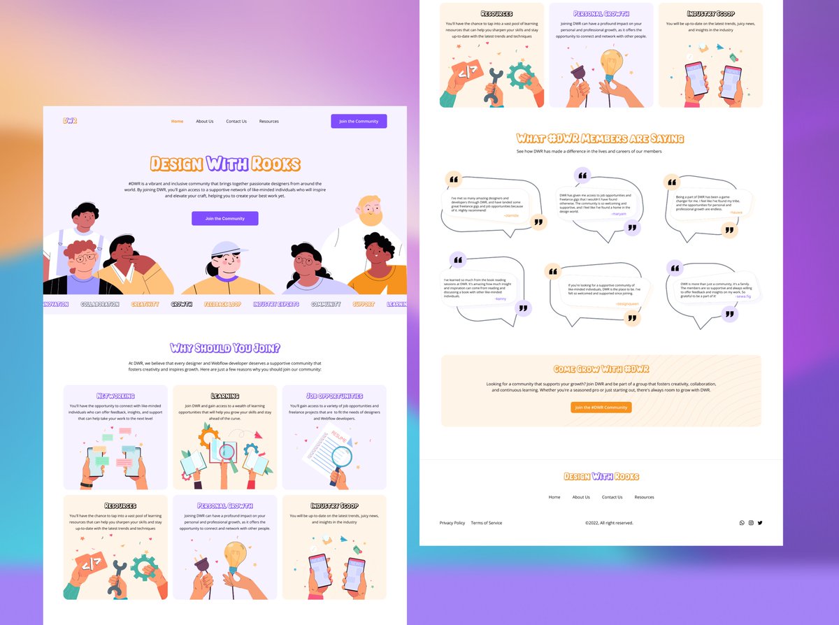 Maryam__ay's tweet photo. Day 5/7. Designed a landing page concept sometime ago for @TheDWRCommunity. I was going for a fun vibe here. What do you guys think?
@TheRuqayyah @Ozenua_rune @sewa_AG @druids01
#uidesign #uxdesign #uiuxdesign #productdesign #landingpage #designwithrooks https://t.co/Z0wtUtTsZz