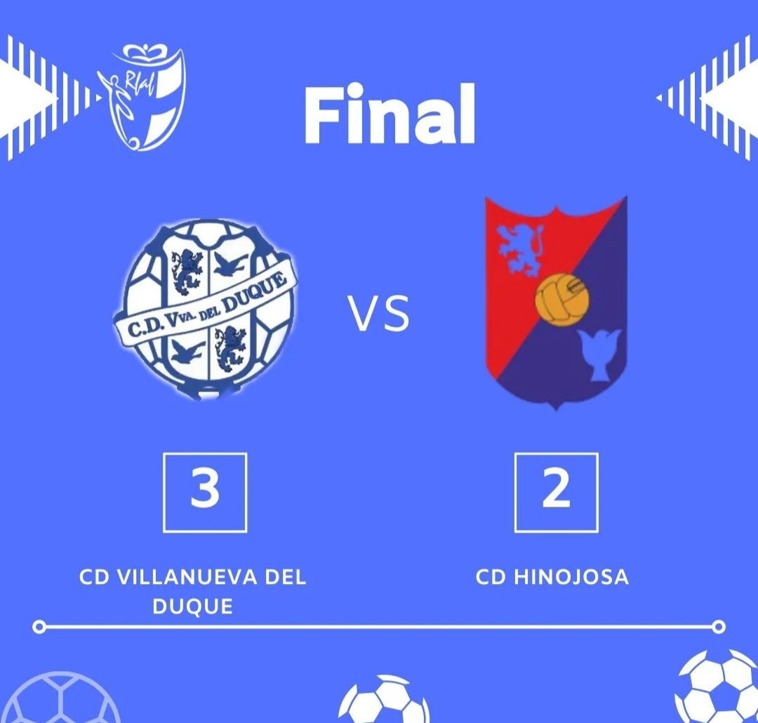 El CD Villanueva del Duque ha ganado esta tarde al CD Hinojosa del Duque por 3 - 2 en el partido de ida de las Semifinales de la Copa de la Mancomunidad.
Con numerosos aficionados en el Campo de fútbol Nuestra Señora de Guía de Villanueva del Duque en una tarde con lluvia.