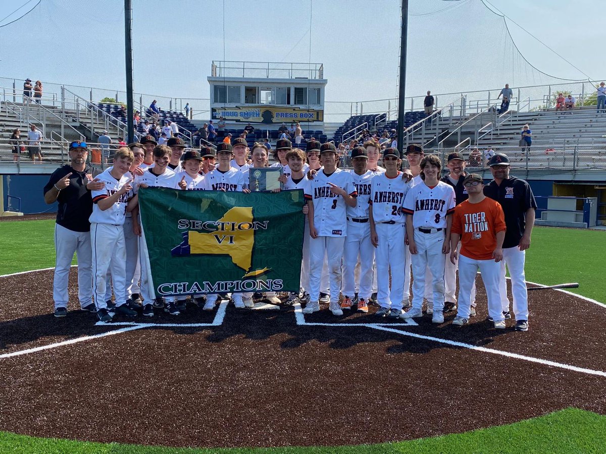 Amherst Tigers Baseball (@amhersttigersbb) on Twitter photo Class A2 Champions!!!
The boys walk it off in the 7th and win 2-1. M. D'Amico with the game winning hit. Class A2. Our first sectional title in 30 years!!!
<a href="/AmherstTigers1/">Amherst Athletics</a> <a href="/Sec_VI_Baseball/">Section VI Baseball</a> <a href="/WNYAthletics/">WNY Athletics</a> Class A2 Champions!!!
The boys walk it off in the 7th and win 2-1. M. D'Amico with the game winning hit. Class A2. Our first sectional title in 30 years!!!
<a href="/AmherstTigers1/">Amherst Athletics</a> <a href="/Sec_VI_Baseball/">Section VI Baseball</a> <a href="/WNYAthletics/">WNY Athletics</a>
