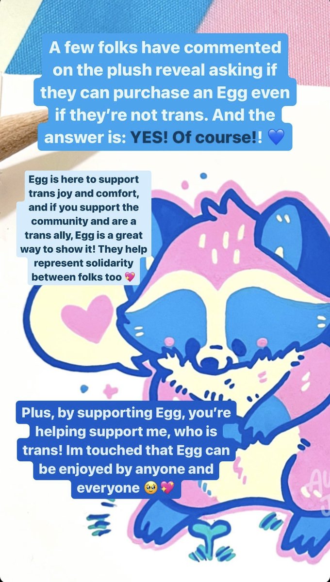 aubryjoi's tweet image. Reminder that as the creator of Egg, and a trans person, I’m delighted &amp;amp; touched that folks of all genders, trans or cis or anything else, can enjoy them 🥹 

I can’t wait to see how many folks adopt an Egg of their own soon!! 💙