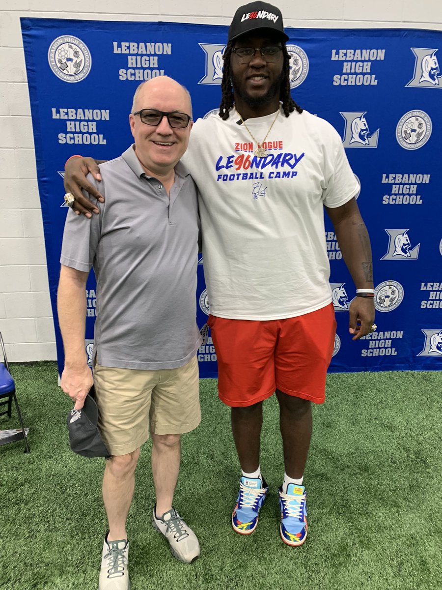 Today, young athletes came to Lebanon High School for the Zion Logue Le96ndary Football Camp. Zion is a former Blue Devil who has gone on to great success at the University of Georgia. Thank you to Zion and his family for providing this opportunity to local kids for no cost.