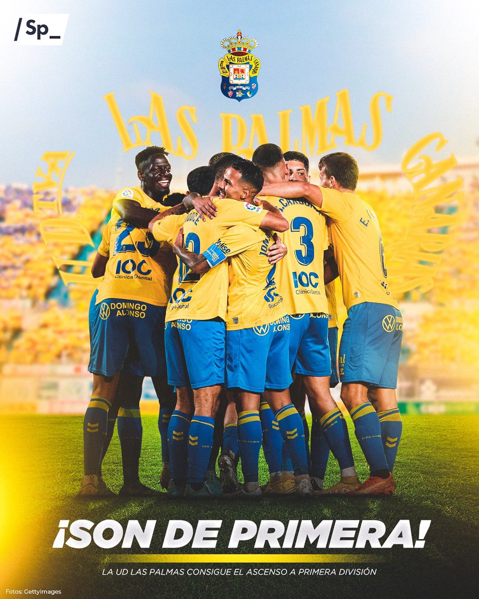 SpheraSports's tweet photo. Enhorabuena, @UDLP_Oficial. El club canario es nuevo equipo de la Primera División 2023/24. 🐣 https://t.co/JMqDeHgD33