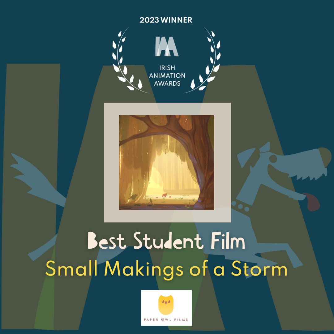 IrishAnimAwards's tweet image. Congratulations to @averyaangle for winning ‘Best Student Film’ with her animation, ‘Small Makings of a Storm’.
Congratulations Avery, and best of luck with your endeavours in the future! Keep it up 💯

Sponsored by @paperowlfilmsNI

@rtejr @ScreenIreland