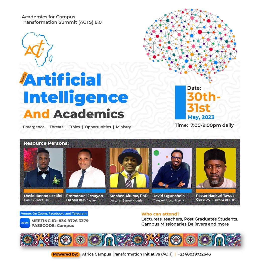 Are you fascinated at how you could use #AI  in any aspect of your career? Attend #ACTS and set the right path for your career in #technology of #AI. join <a href="/ejdansu/">Emmanuel Jesuyon Dansu</a> <a href="/ManifoldDavid/">David Ogunshola</a> <a href="/HankuriG/">Hankuri Tawus Gaya</a> among others for this webinar. Check out the zoom  details in the thread below.😎
