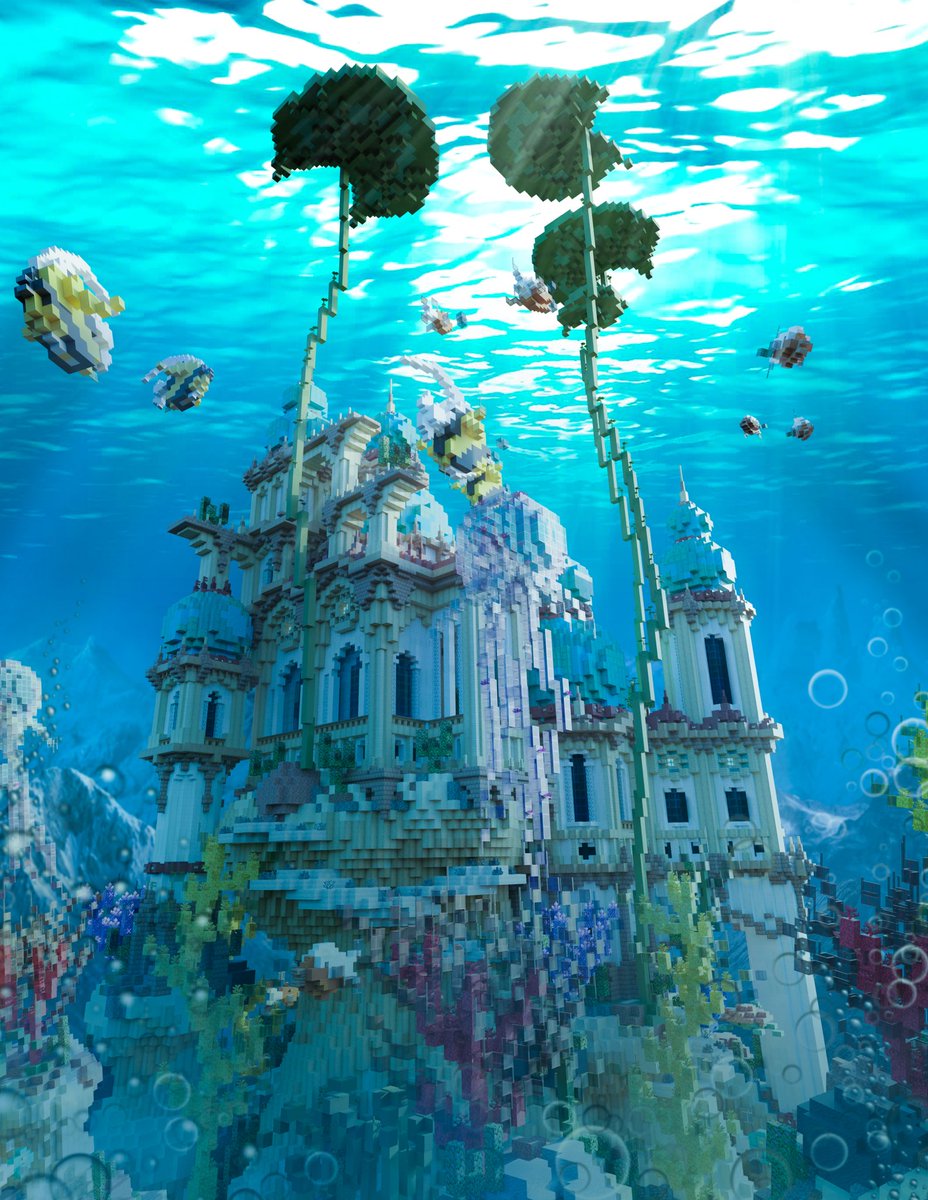 🫧🪷 UNDERWATER PALACE 🪷🫧

Here is a new render of the creation I did for the last @BakeryBuilders contest. 

Render by: @Zorincian 
(Post 2/2)

- Dezd 🤍

#Minecraft #Minecraftbuilds #minecraft建築コミュ #Minecraft軍事部 #minecraftart #art #Artists