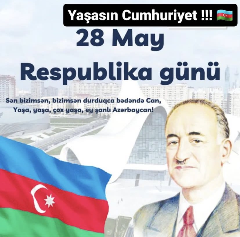abbasguliyevmma's tweet photo. Respublika günümüz mübarək olsun uşaqlar🇦🇿
Yaşasın Cumhuriyət!
#azerbaijan #rasulzade #105il https://t.co/ixPTijVVhR