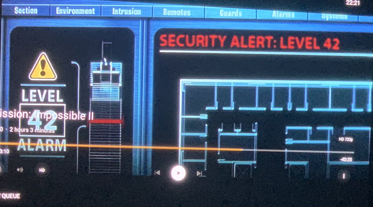 bongosaloon's tweet image. Watching Mission Impossible 2 &amp;amp; this popped up, just after the scene where Thandiwe Newton’s character infects herself with Chimera. 

That’s actually the early L42 logo on the left. Someone in post is a fan! 

Part of the answer 
Is that there’s really no escape …

#Level42