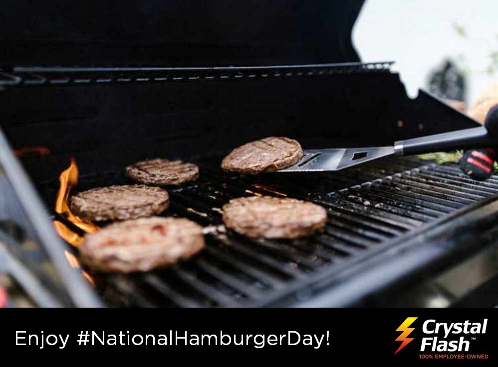 CrystalFlashMI's tweet photo. Fire up the grill it's #NationalHamburgerDay!
No matter what you choose to top your burger with, remember, there's only one way to grill a burger... with propane! (Duh!)
#CrystalFlash⚡️ #michigan✋ #puremichigan🍔 #propane🔥 #energyforeveryone♻️ #TheCFDifference⚡️ https://t.co/g8mINFayQm