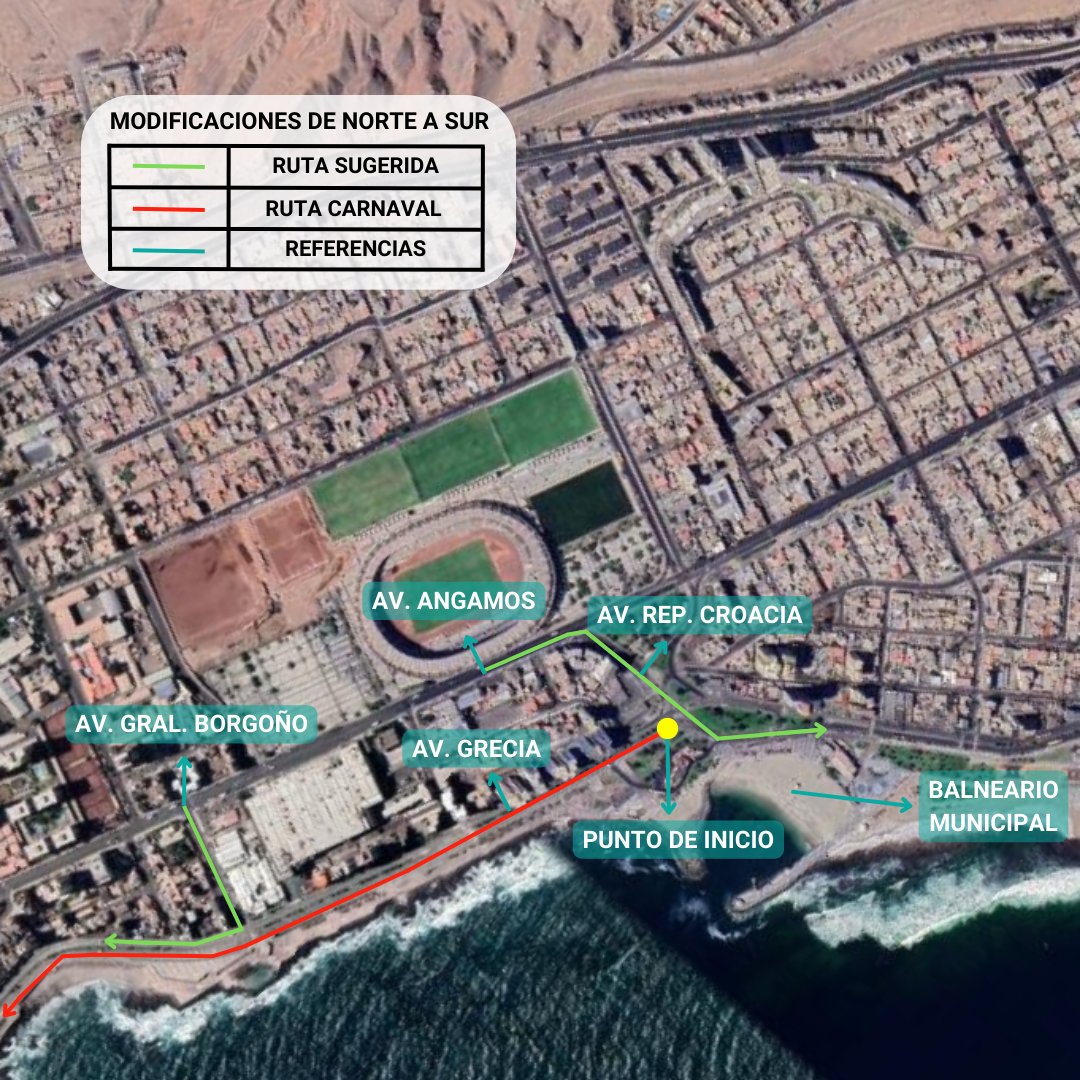 Corte de calle para el 28 de mayo a las 12:00 pm. 📷 Nuestro Tradicional Carnaval De Los Colores, un espectáculo que no puedes perderte, comenzará en el balneario municipal y nos llevará en un viaje vibrante hasta el sitio cero. 📷 filzic.cl