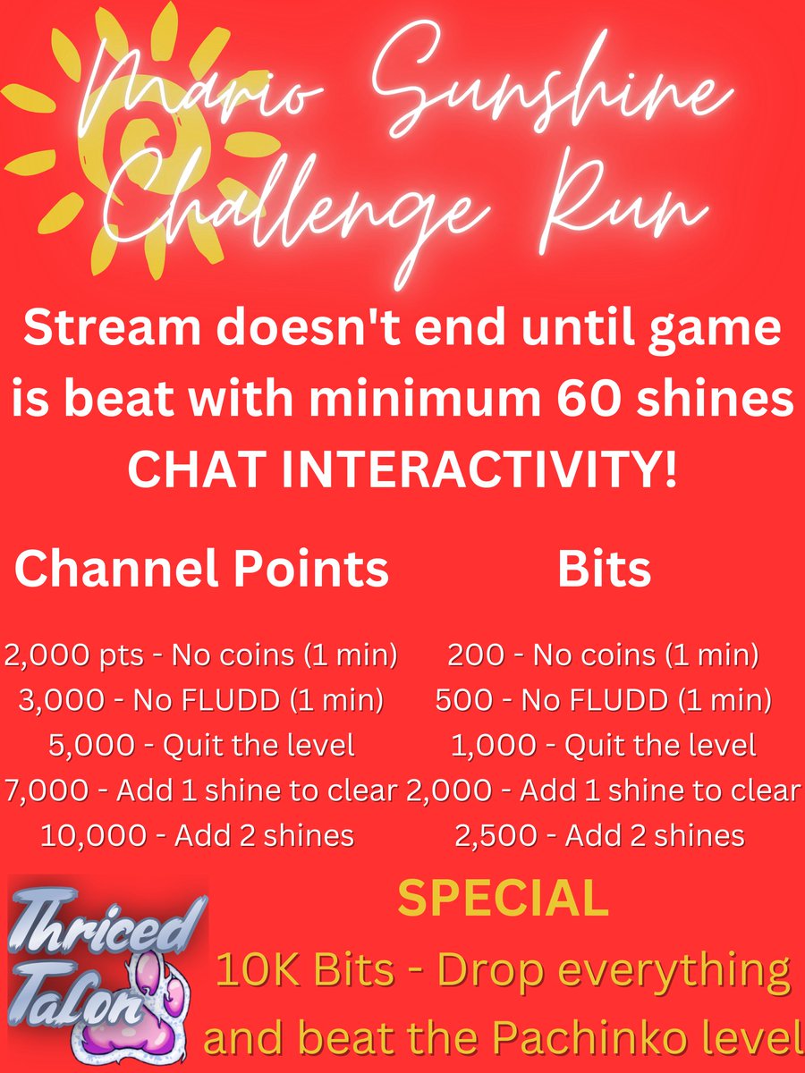 twiceasthrice's tweet photo. ☀️TOMRROW AT 11AM MST☀️

A SPECIAL STREAM

STREAM WON'T END UNTIL I BEAT MARIO SUNSHINE

☀️☀️☀️

CHAT INTERACTION TO TRY AND STOP ME

☀️☀️☀️

LIKE &amp; RT APPRECIATED!

☀️☀️☀️ https://t.co/GP1l3tcCah