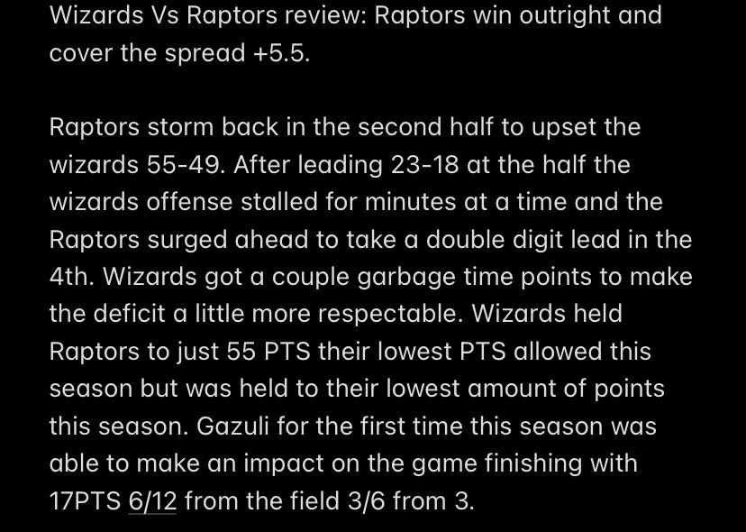 2KLHandicapper's tweet photo. POTG @BallLikeSeem 14PTS 15REB (3rd double-double this season) @RaptorsGC improve to 2-1 over the @WizardsDG https://t.co/mMlgZ9Pd6p