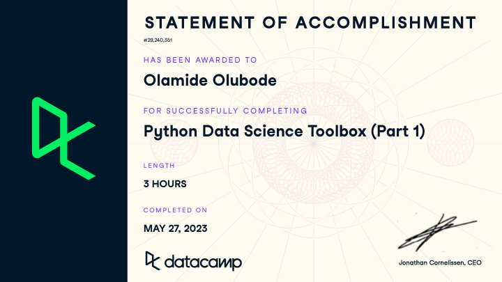 bravo1eleven's tweet image. #DataAnalytics 
Day 123: Python Toolbox 

I completed the lessons on Python Toolbox course by working on exercises attached to the course...

I also practiced more personally to solidified my knowledge of functions definition.

⚡🚀💯...

#LearnDataAnalyticswithTina