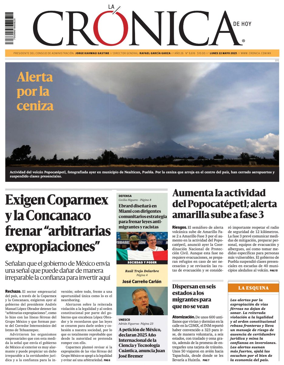 Coparmex's tweet image. 🛤📉 Las señales que manda #México al exterior con la ocupación temporal de las instalaciones de #Ferrosur son alarmantes y podrían generar un daño irreparable a la certidumbre y confianza para la inversión.

📰 Te compartimos la #PrimeraPlana por @paezvarela en @LaCronicaDeHoy👇