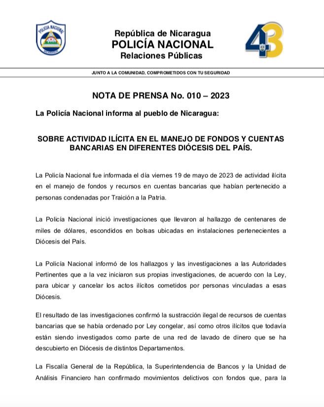 AnibalToruno's tweet image. Ortega en su ataque final impone un sitio a los obispos, sacerdotes y sus templos. Pretende arrebatarle la fe al pueblo,  ve en la iglesia un enemigo, los trata como un cartel. El mundo nos dejó solos?? @ONUHumanRights @CP_OEA @TifaniRoberts @cefeche