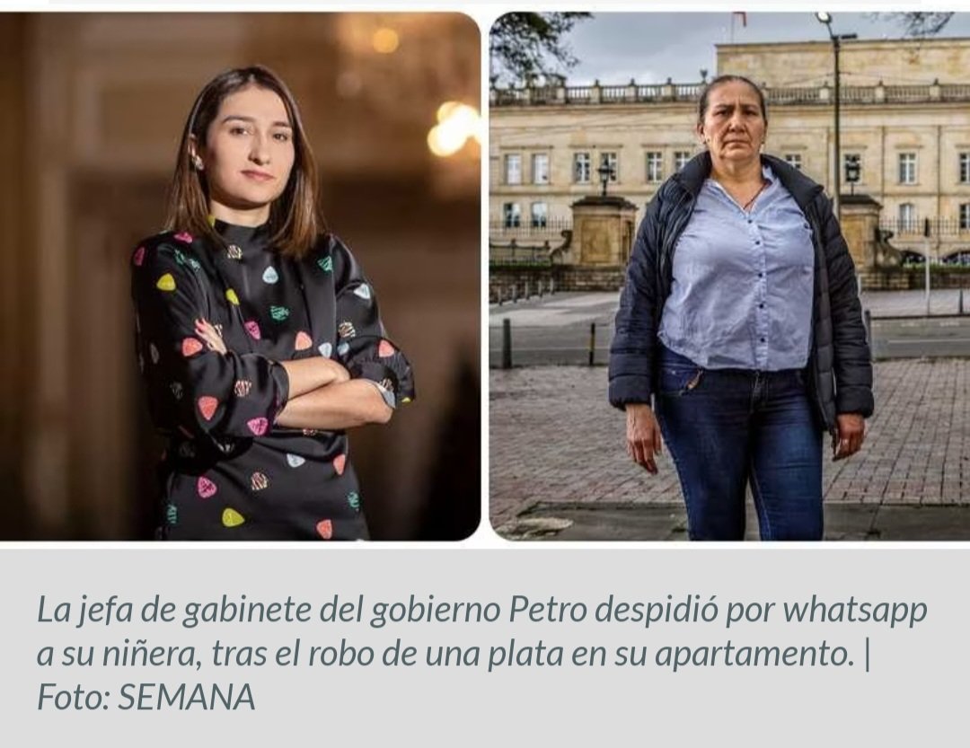 Abogoma50's tweet photo. 🤷‍♀️📣NO PODRAN METERNOS LOS DEDOS A LA BOCA- Claro que @laurisarabia jefe de Gabinete de la Presidencia de @petrogustavo y su más fiel escudera, 🗣representa un peligro para la oposición corrupta y para aquellos funcionarios hipócritas e incómodos con el Gobierno del Cambio, 👉por ello a través de los medios de opinión prepago💲pretenden dañar su excelente imagen desinformando y mintiéndole🤮 a ciudadanía sobre EL HURTO DEL QUE FUERON VÍCTIMAS Laura Sarabia y su esposo Andrés Parra DENTRO DE SU VIVIENDA🏡en enero 2023; el valor de la perdida asciende a $21.millones (1 mes de salario o viáticos de los viajes al extranjero que se pagan en dólares) los cuales estaban en un maletín o bolso mediano de color negro.
🙉Ante la pérdida del dinero le preguntaron a la niñera Marelby Meza, ella era la única que podía dar pistas de lo sucedido,💁fue así, que obrando como en derecho corresponde, la Dra. Laura Sarabia denunció el hecho a la @FiscaliaCol; Semanas después, en familia tomaron la decisión de pagarle todo lo de ley a Marelby Meza para despedirla, ya la confianza se había roto.
🤦‍♂️Fue hasta hoy (27 mayo2023) que los medios basura, publican sólo la versión de la exniñera, algunos dicen que le pagaron para que hablara sobre el asunto, y como ven los medios basura🗑 aprovecharon para tergiversar los hechos y aumentar la cifra de dinero perdido, 👉acomodando a su antojo lo sucedido.
🙋‍♀️A LA OPOSICIÓN RESENTIDA SE LE OLVIDA DE LOS CIUDADANOS NO TRAGAMOS ENTERO, Y QUE CONOCEMOS SU JUEGO SUCIO. 👉Rt.