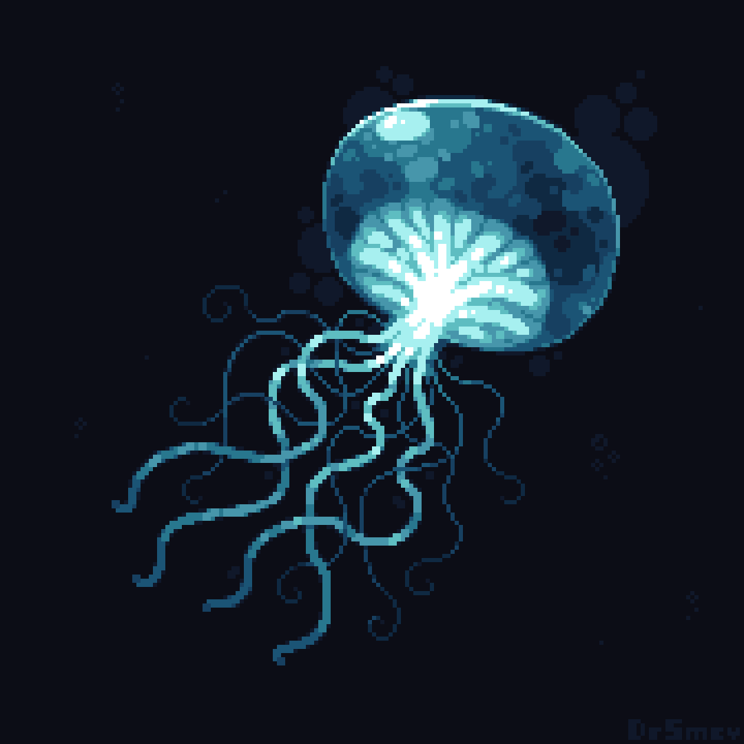 #aseprite #pixelart #madewithaseprite
Glowing Jellyfish
(Repost from May 2021)