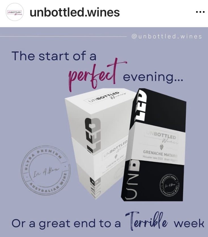 UnBottled are releasing small quantities, beautifully packaged wines highlighting a new winemaker each season. 
 Premium wine in a box, the future is here! Heres a code for my clients.  10% off. Use VINIFIED at check out. shorturl.at/t2567
Have some fun! Cc <a href="/BrashHiggins/">Brad Hickey</a>