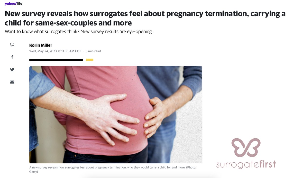 surrogatefirst's tweet image. Featured on Yahoo! SurrogateFirst State of Surrogacy Survey 2023 head over to yhoo.it/43o6TPP to find out how surrogates feel about their journeys ! @yahoolifestyle #yahoolife #yahoo #surrogacy @surrogate #survey #IVF #FET #surrogacysurvey