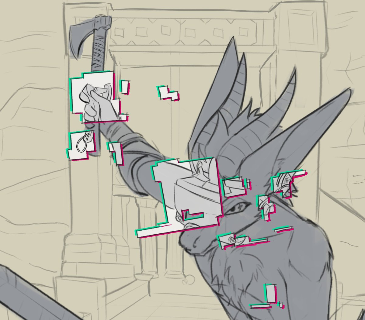 #furry #furryart #vr #bladeandsorcery #valveindex

A tasty sneak peak #WIP piece I'm working on