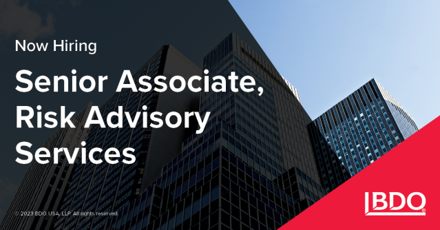 Ready to open a new door in your career journey? Join @BDO_USA as a Senior Associate, Risk Advisory Services. #NowHiring #RiskAdvisory bit.ly/3WAuHOj