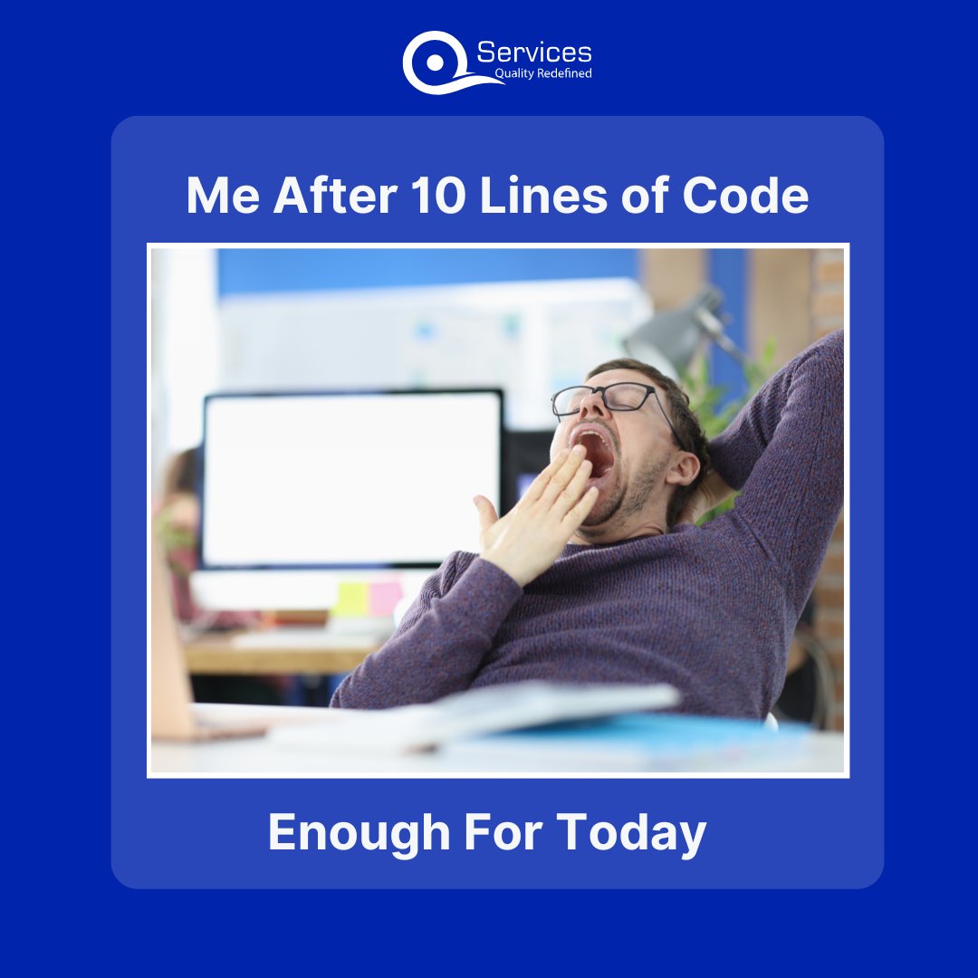 Developer after 10 lines of code🤣😜

#meme #memes #developermeme #officememe #sundaymeme #funnymeme #QServices