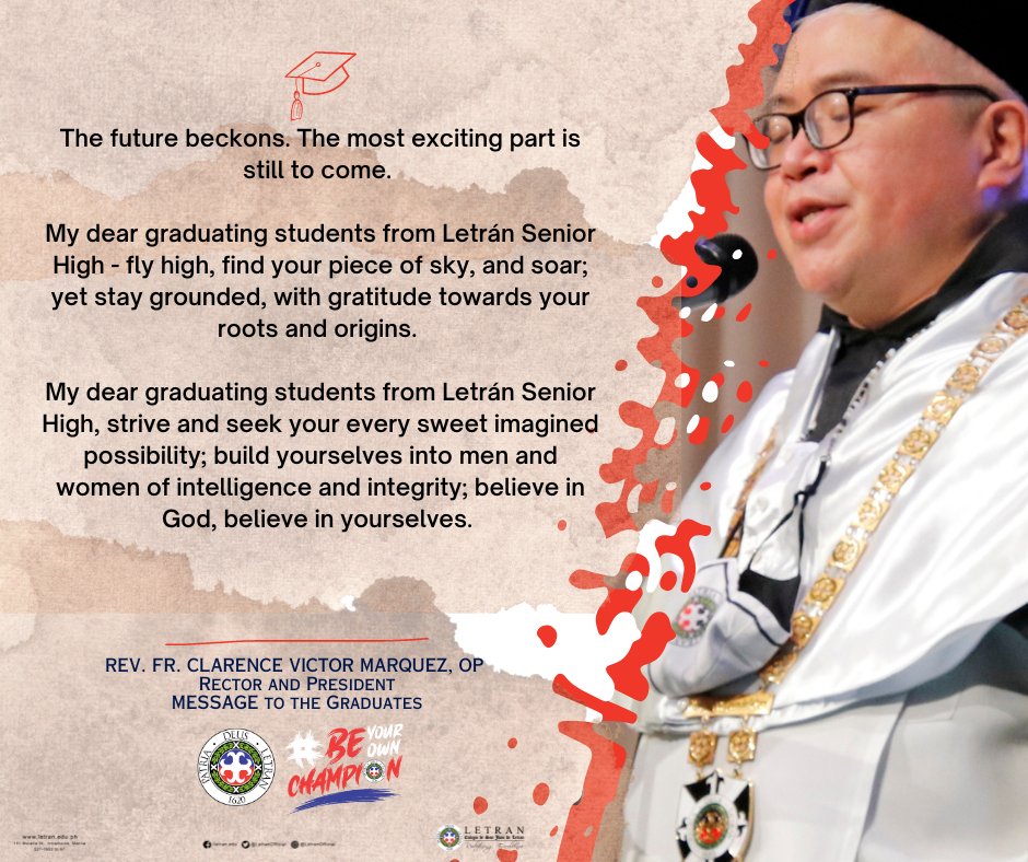 LetranOfficial's tweet image. Together, let's celebrate the incredible journey of the Class of 2023 and their bright futures ahead!

Arriba, Class of 2023!

#ArribaClass2023
#BeYourOwnChampion