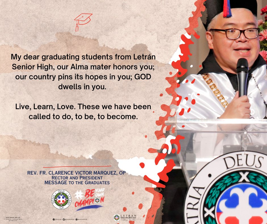 LetranOfficial's tweet image. Together, let's celebrate the incredible journey of the Class of 2023 and their bright futures ahead!

Arriba, Class of 2023!

#ArribaClass2023
#BeYourOwnChampion