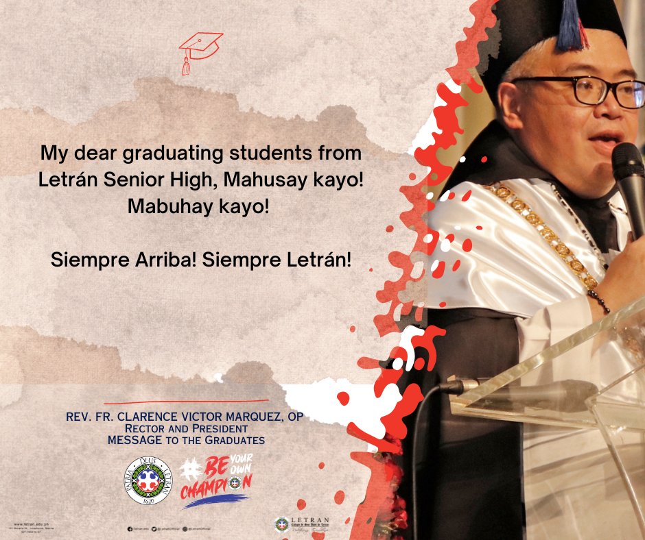 LetranOfficial's tweet image. Together, let's celebrate the incredible journey of the Class of 2023 and their bright futures ahead!

Arriba, Class of 2023!

#ArribaClass2023
#BeYourOwnChampion