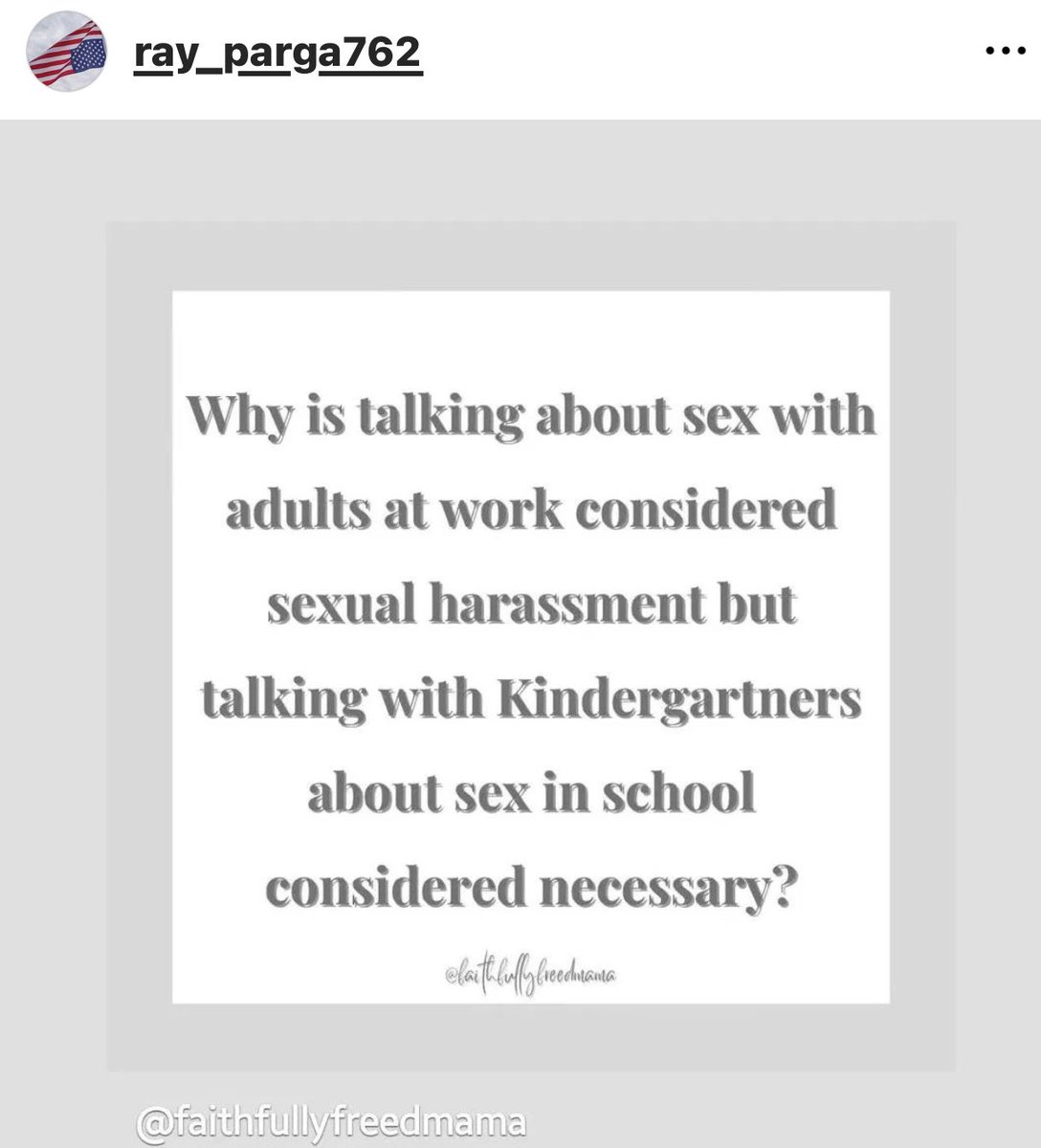 Why is talking about sex with adults at work considered sexual harassment but talking with kindergarteners about sex in school considered necessary?