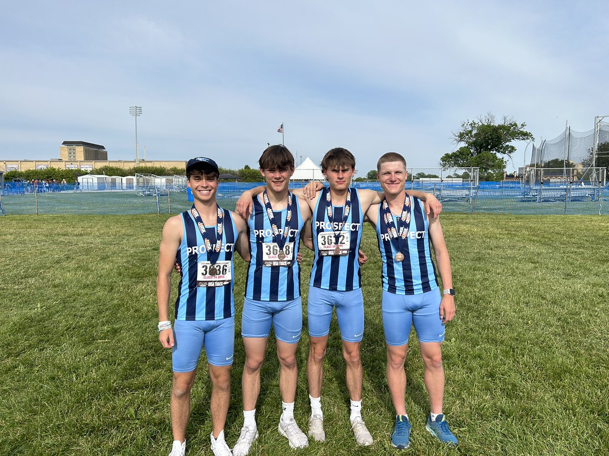 The 4x400 relay finished 9th with an all-state finish!!! This is the first 4x400 all-state relay in school history. Building a 400m group is something we’ve worked hard towards for years. They ran a season best 3:22.77 in the prelims. Hanson, Riedel, Connolly, Balenda.