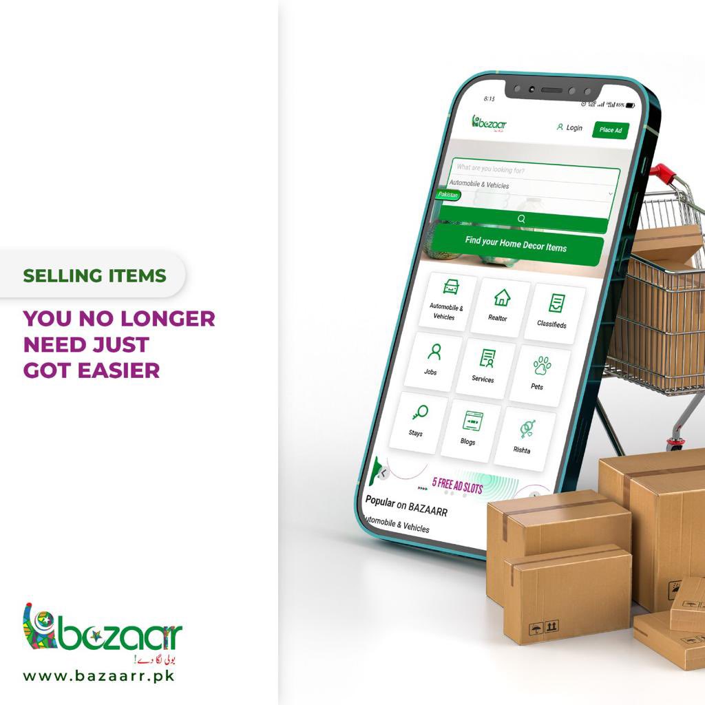 Wait, are you looking for people who might be interested in buying something you have?
Check out bazaarr.pk and see how it can be your saviour for buying and selling items online!

#sellonline #buyandsell #classifiedads #onlineads #bazaarrpk #bolilagady