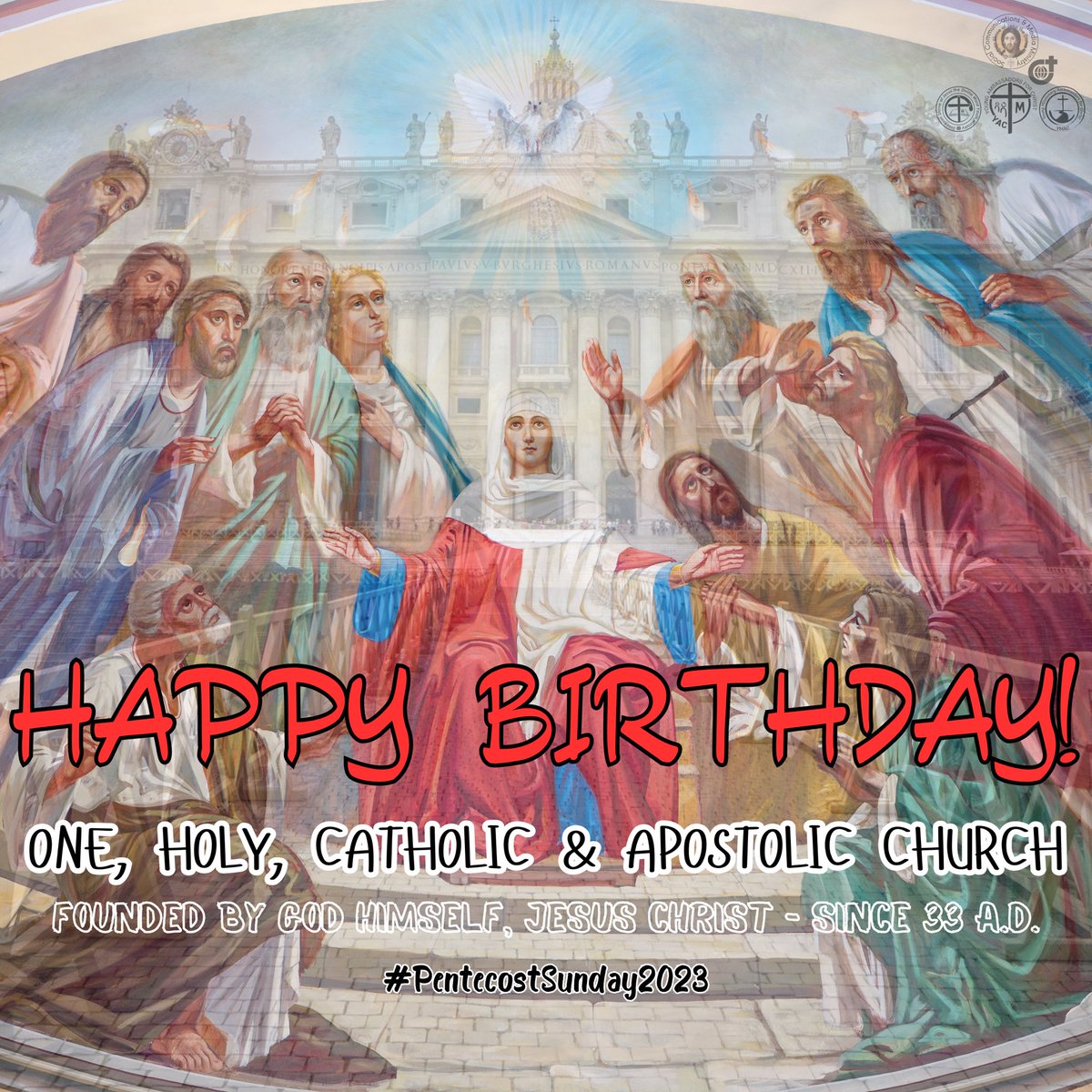 HAPPY BIRTHDAY!

ONE, HOLY CATHOLIC & APOSTOLIC CHURCH

FOUNDED BY GOD HIMSELF, JESUS CURIST - SINCE 33 A.D.

#PentecostSunday2023

#SVD #DSJDW #YAC #YMAC #SYM #SVDyouth #HolySpiritCome!!!
